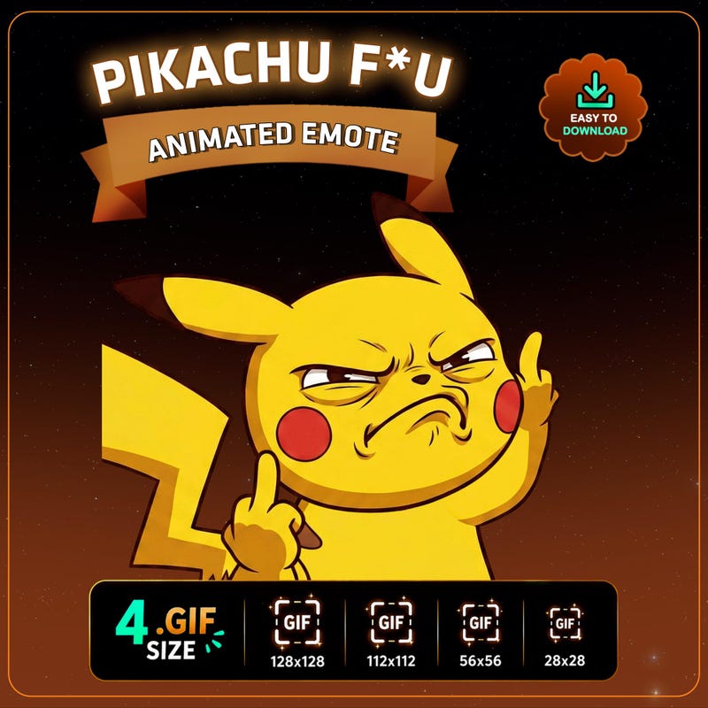 Pikachu Middle Pikachu Middle Finger - Etsy