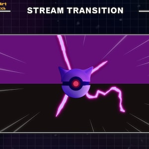 Gengar Twitch-övergång – Animerad Gengar Pokémon Ball-strömningsövergång, Twitch-överlägg, strömningsöverlägg