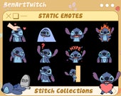 Stitch twitch emotes pack, Cute Emotes, Ready To Use for Twitch Chat Emotes