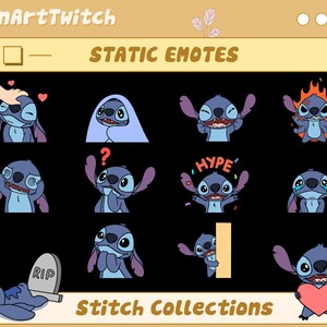 Stitch twitch emotes pack, Cute Emotes, Ready To Use for Twitch Chat Emotes