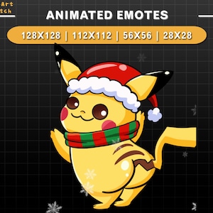 Animated Christmas Twitch Emote Pikachu Dancing, Pikachu Twitch Emotes, Cute Emotes For Youtube, Discord