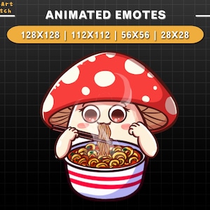 Emote animate per Twitch: Ramen ai funghi, Emote autunnali per Twitch, Emote autunnali per YouTube, Discord