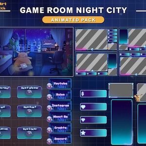 Pacote Twitch Animado Pikachu Cozy PC Room, Lo-fi Bed Room Stream Package, Retro Twitch Overlay, Stream Começando em Breve, BRB, Stream Ending