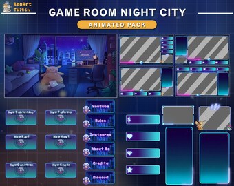 Pack d'animation Twitch pour PC Pikachu, chambre avec lit Lo-fi, diffusion en streaming, superposition de Twitch rétro, diffusion à partir de maintenant, BRB, fin de diffusion
