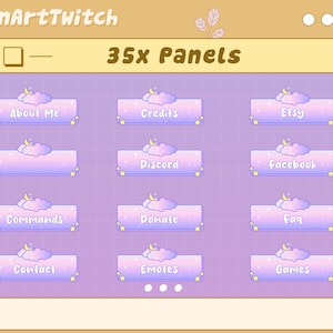 Galaxy Twitch Panels Pack, Purple Panels for Twitch Profile - Discord - Yotube