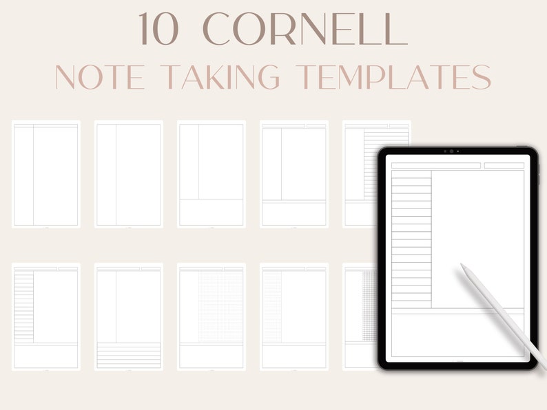 Cornell Digital Note Paper Ipad Note Goodnotes Notability Etsy