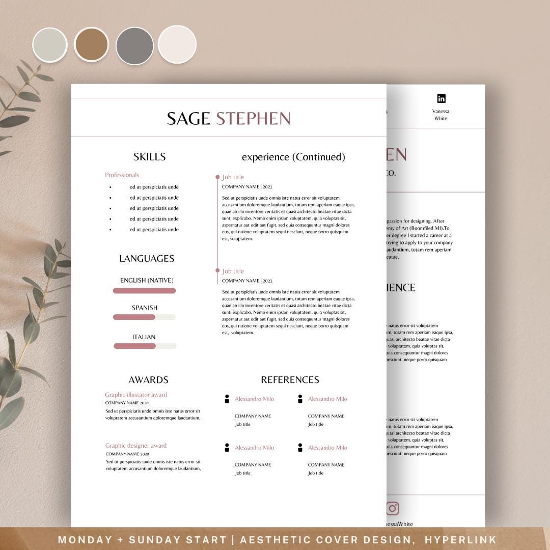 Ultimate Resume Template, Modern Editable Resume Design, Professional ...