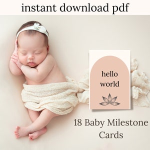 18 carte neutre per bambini + 2 carte vuote / design minimalista / PDF stampabile
