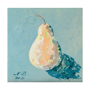 Pear Painting Fruit Art Print from Original Oil Painting Kitchen Wall Art Kitchen Decor Pears Kitchen Art Print by MikashArt