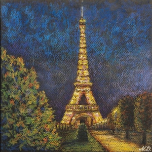 Paris Eiffel Tower Painting Paris Art Print From Original Painting Paris Wall Art French Artwork Paris Poster Paris Artwork by MikashArt