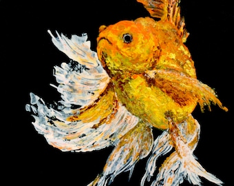 キャンバスまたはプリントのオリジナルアクリル絵画、水槽、青緑、水中