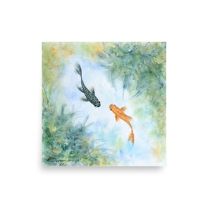 Koi Fish Painting Koi Fish Art Print From Original Watercolor Painting Koi Fish Feng Shui Koi Fish Artwork Koi Fish Wall Art by MikashArt