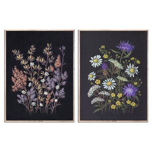 Thistle Daisy Painting Wildflowers Art Prints Set of 2 Large Meadow Flowers Scottish Symbol Wall Art Botanical Florals Art by MikashArt