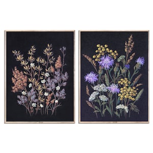 Thistle Painting Wildflowers Art Prints Set of 2 Large Meadow Flowers Scottish Symbol Wall Art Botanical Florals Wall Decor by MikashArt