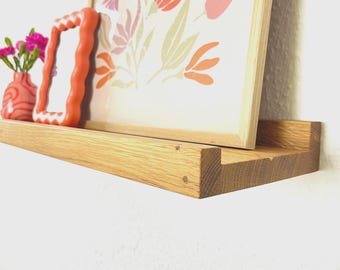 Massief eiken plank | Schilderijenplank | Houten plank | Wandplank | Boekenplank | Fotoplank | 20 - 100 cm | Halplank | Keukenplank