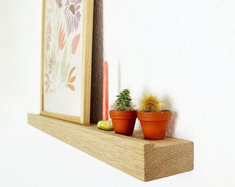 Elegante fotoplank | boekenplank | boekenrek | wandplank | zwevende plank | kruidenrek | massief eikenhout | geolied of onbehandeld