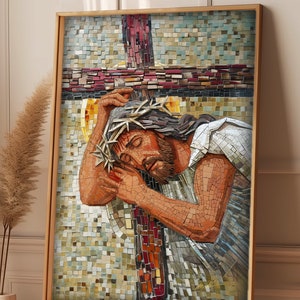 Stations of the Cross 9 Jesus Falls the Third Time Christian Art Catholic Decor Lent art Confirmation spiritual art Poster