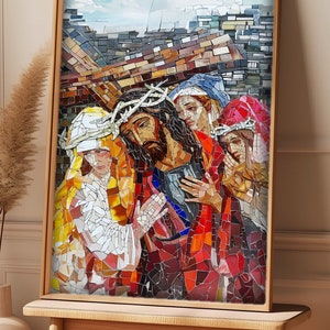 Stations of the Cross 8 Jesus Speaks to Women of Jerusalem Christian Art Catholic Decor Lent art Confirmation Stations for kids Poster