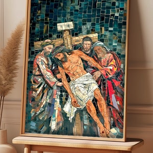Stations of the Cross 13 Jesus is Taken Down From Cross Christian Art Catholic Decor Lent art Confirmation spiritual art Poster