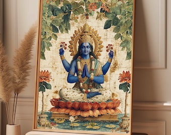 ヴィシュヌ - ビンテージスタイルのインドのヒンドゥー教の信仰の