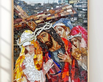 Easter Stations of the Cross art 8 Jesus Speaks to Women of Jerusalem, Digital Download, Lent Good Friday Catholic Christian Printable Art