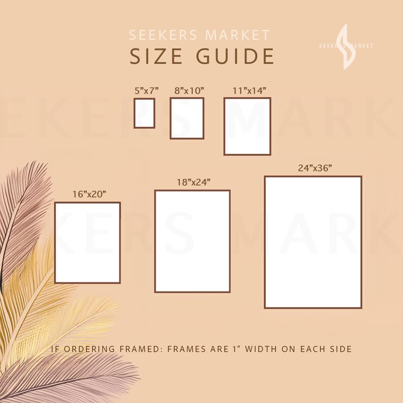 the size guide for a feathered plant