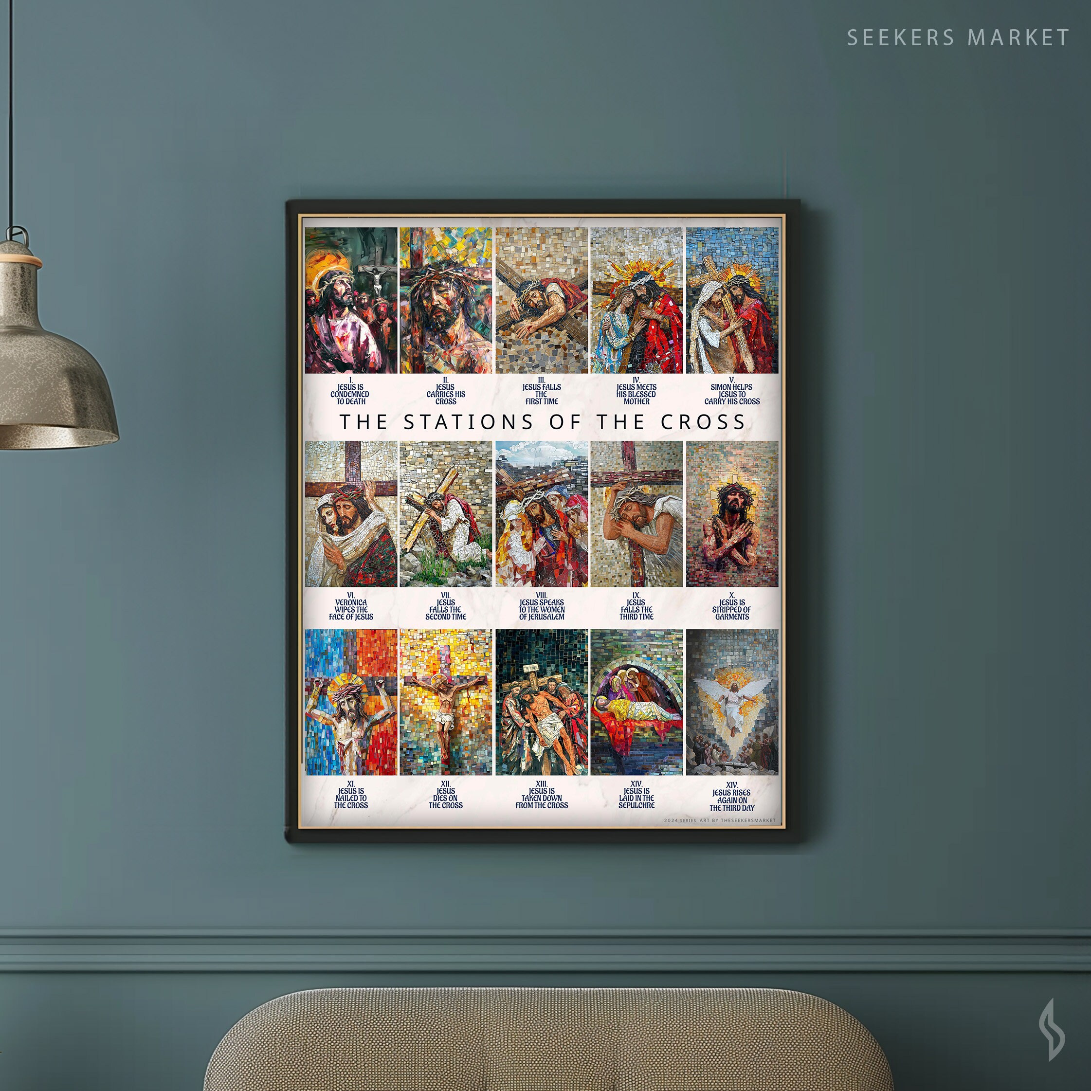 Stations of the Cross Printable Poster A, Digital Art, Catholic Art ...