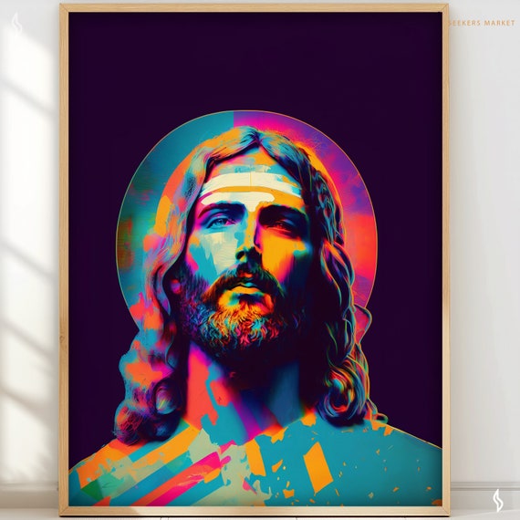 Jesus Portrait Art Print: Modern Christian Home Decor