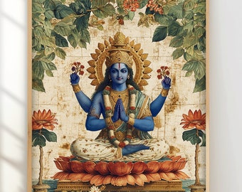 ヴィシュヌ - ビンテージスタイルのインドのヒンドゥー教の信仰の