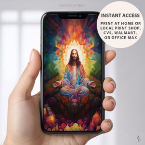 Psychedelic Jesus Art – Christ Consciousness Spiritual Decor (Digital Download) image 2