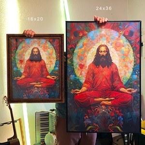 Psychedelischer Jesus Kunstdruck, Meditierender Jesus Poster Bild 7