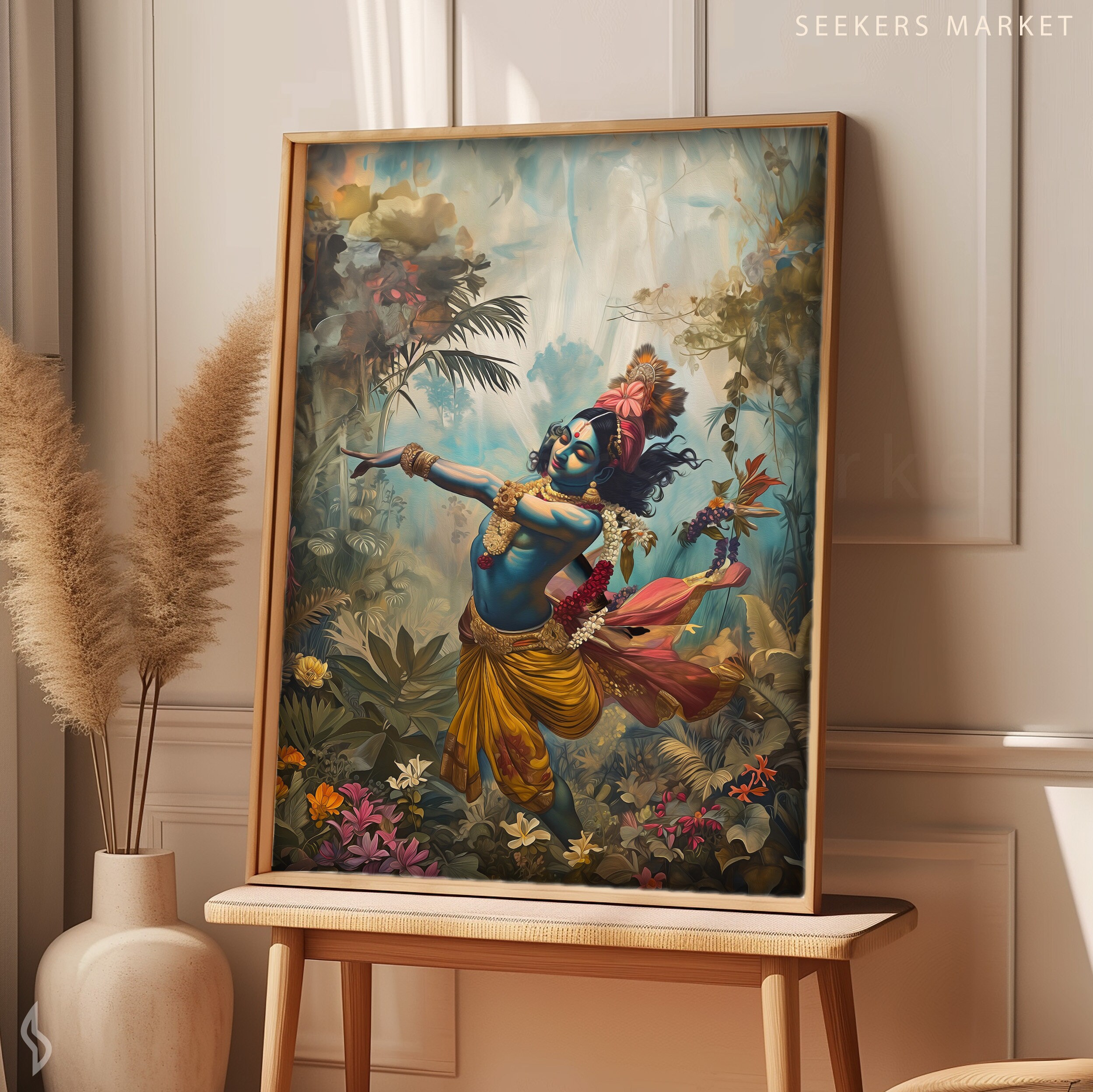 Krishan Ras Krishna Ras Leela Art Print, Hindu Spiritual Home Decor - Etsy