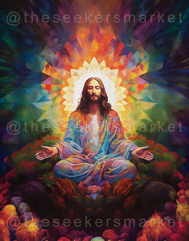 Psychedelic Jesus Art – Christ Consciousness Spiritual Decor (Digital Download) image 7