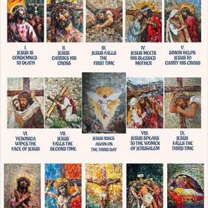 Christian Stations of the Cross art 13 Jesus Taken Down from the Cross, Digital Download, Lent Easter Good Friday Catholic Printable Art image 6