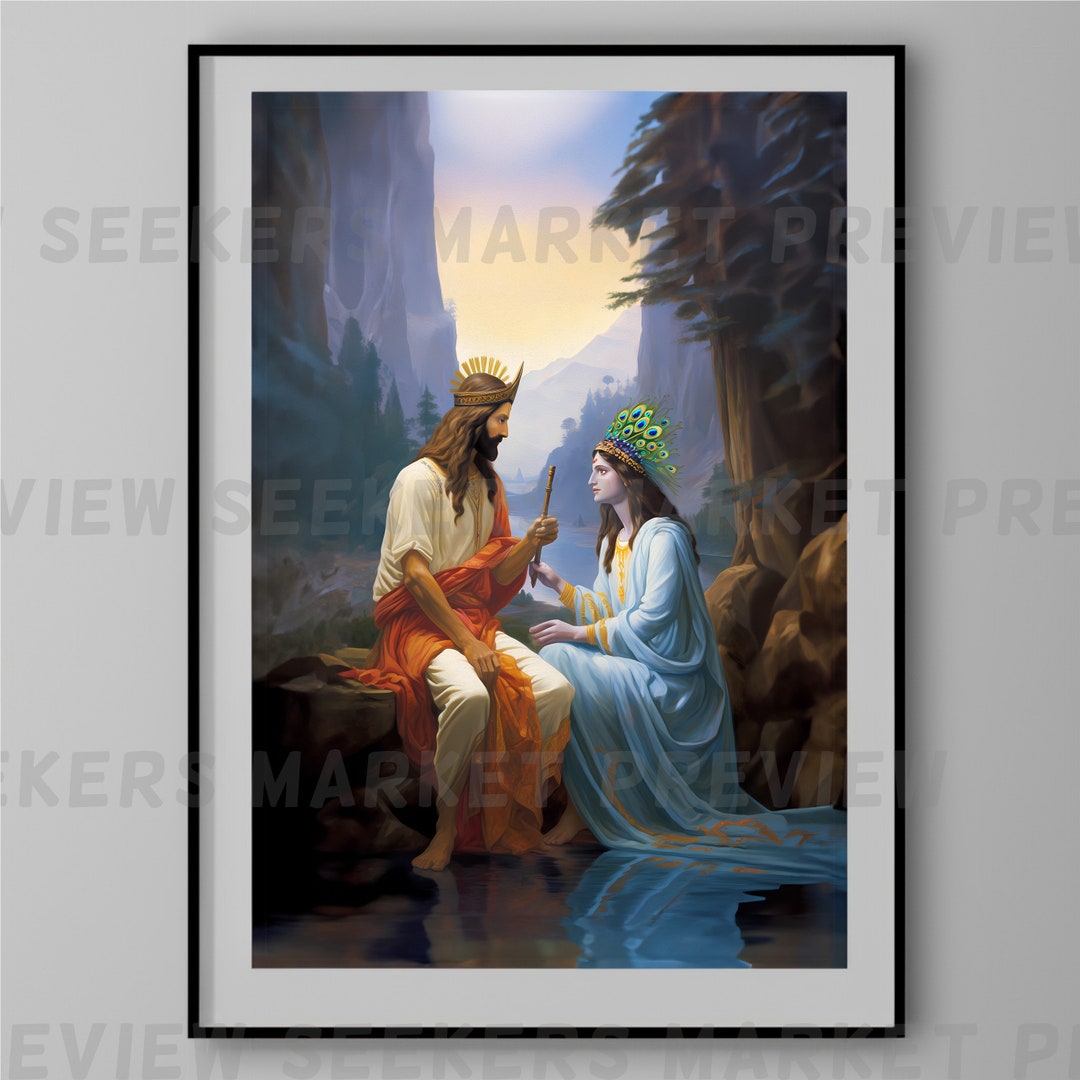 Jesus and Krishna Art Print Jesus Krishna Religious Art Krishna Jesus Christ Lord Krishna Poster