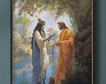Jesus Krishna printable art ISKON Sanatana Dharma Kriya Yoga Kundalini Esoteric Gnostic Holy Spiritual Harmony RJK2 Digital Download