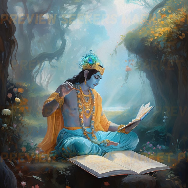 Bhagavad Gita Painting - Etsy
