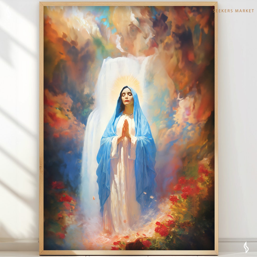 Virgin Mary Painting Poster Prayer Art Of Mary Mother Of Jesus Catholic Virgin Mary Painting Poster Prayer Art Of Mary Mother Of Jesus Catholic