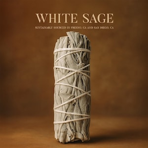 White Sage Smudge Stick 4” Natural Cleansing Sage Bundle for Energy Clearing, Meditation, Rituals, Decor Local Sustainably Sourced Incense