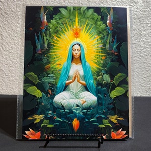 Jungfrau Maria Kunstdruck Katholische Dekoration religiöse Wand Kunst Druck Mary Mutter von Jesus Gebets-Rosenkranz christlicher Kunstdruck Recvm4 Poster