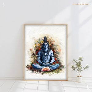 a painting of a person sitting in a lotus position