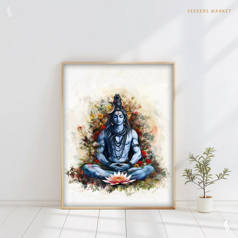 a painting of a person sitting in a lotus position