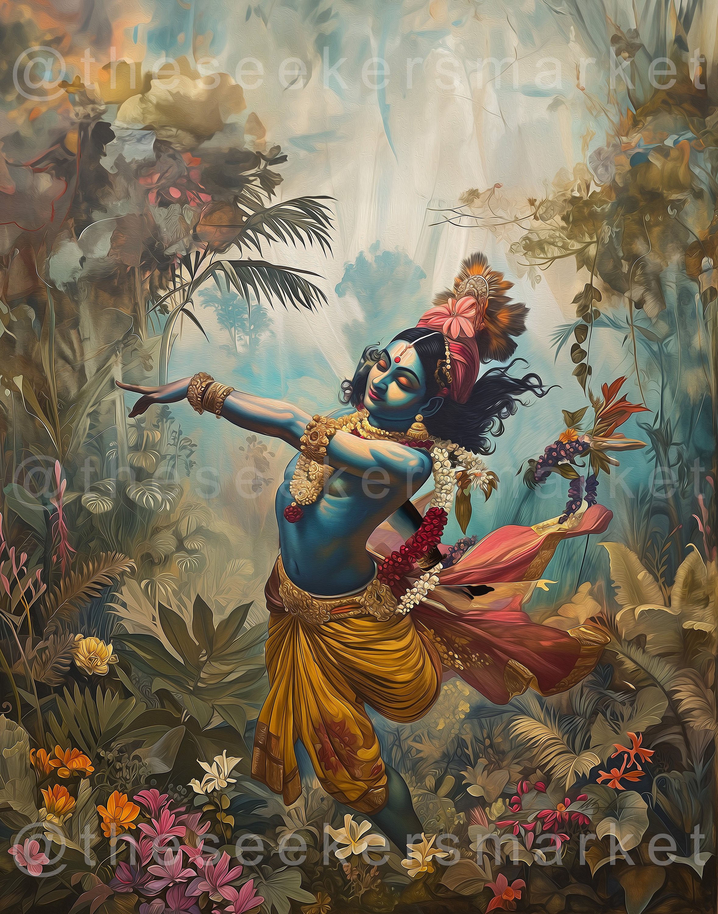 Krishan Ras Krishna Ras Leela Art Print, Hindu Spiritual Home Decor - Etsy