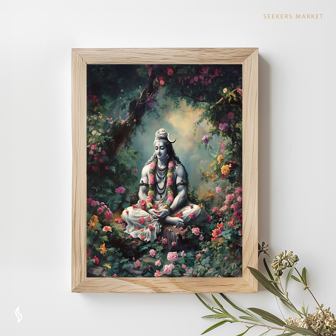 Spiritual Art Hindu Gift Indian Wall Art Gods Lord Shiva Art Print ...