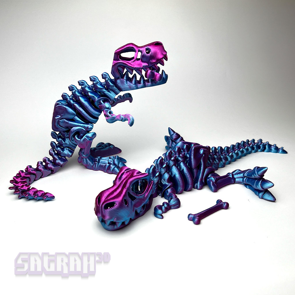 Flexi Articulated T-rex Skeleton | Fidget Desk Toy | 3D Printed