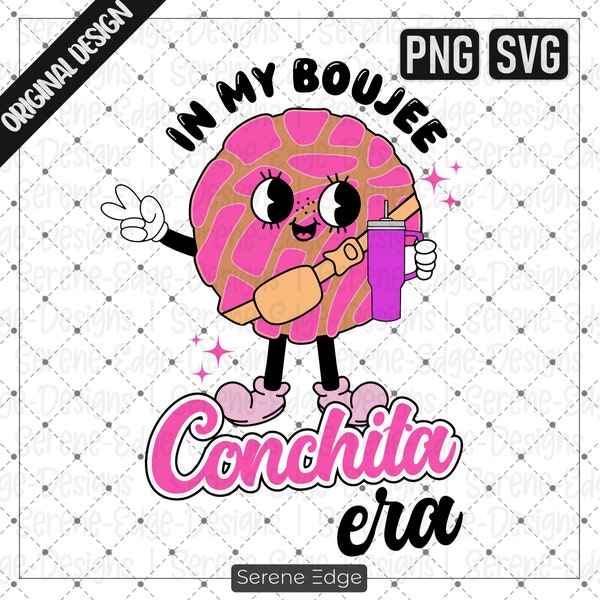 In my Boujee Conchita Era SVG PNG, Mexican Conchas | Trendy Stanley Tumbler Inspired Svg Belt Bag  Popular Retro Funny Character DTF Designs