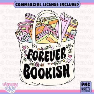 Book PNG, Forever Bookish | Tbr Reading Books Lover, Inspirational Mental Health Matters PNG | Motivational Booktrovert DTF Designs Sticker