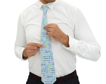 Happy Purim Necktie Purim Sameach Happy Purim Hebrew design men's tie Purim decoration Purim costume Fun Purim design Jewish teacher gift