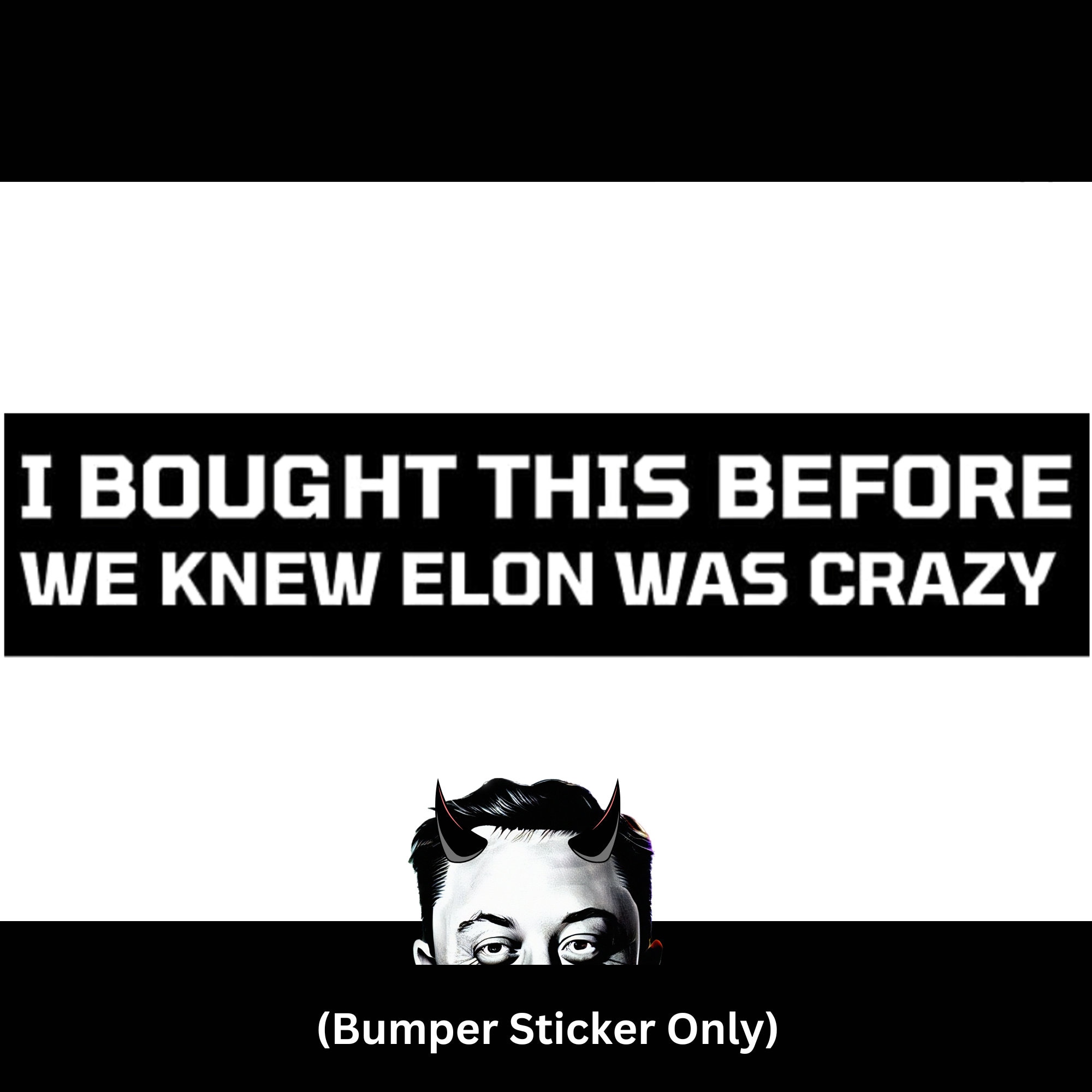 Adesivo Anti Elon Musk Per Tesla - Oracal Nero - "I Bought It Before He Went Crazy" - Foto 6