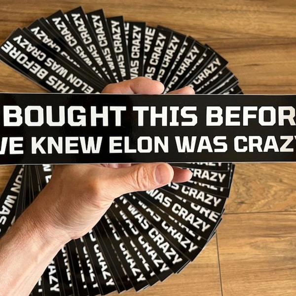 Tesla Besitzer Autoaufkleber, kaufte ich dies, bevor ELON verrückt wurde, Tesla Regret Aufkleber Elon Musk Tesla Stoßstange Vinyl Aufkleber Zubehör Geschenk